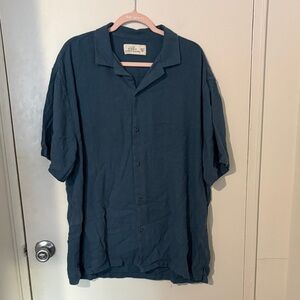 Abercrombie & Fitch Linen Blend Shirt in Blue